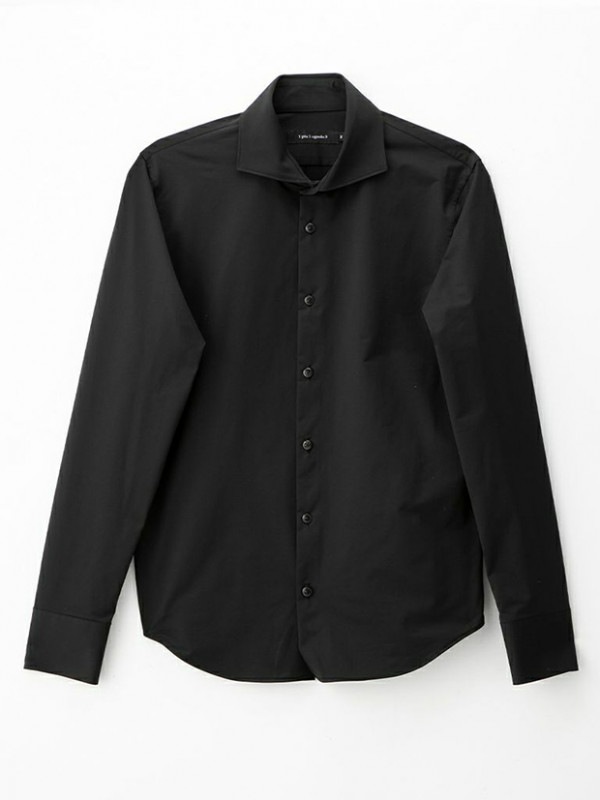 1PIU1UGUALE3 PLAIN SHIRTS / BLACK