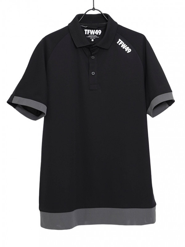 TFW49 ATHLETE POLO / BLACK × CHARCOAL