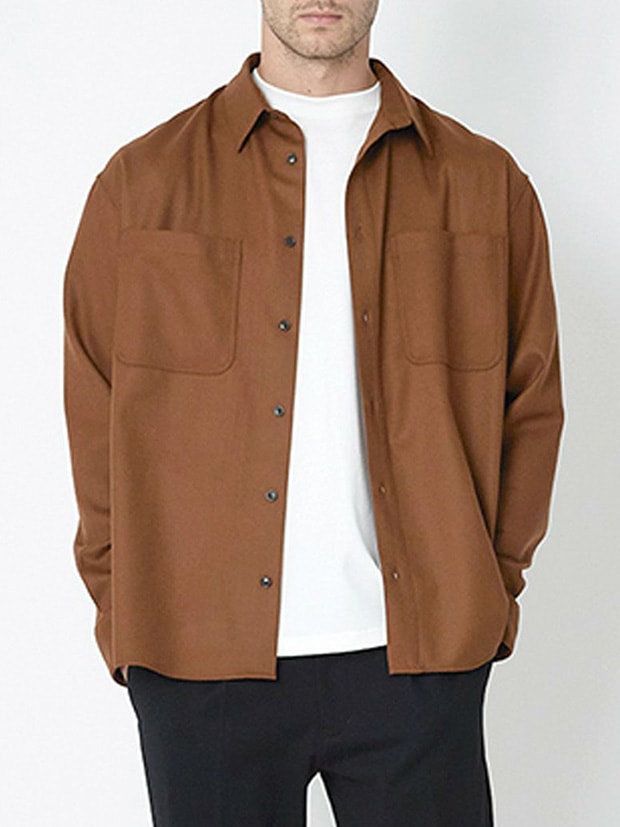 junhashimoto WOOL MELTON SHIRTS / BROWN