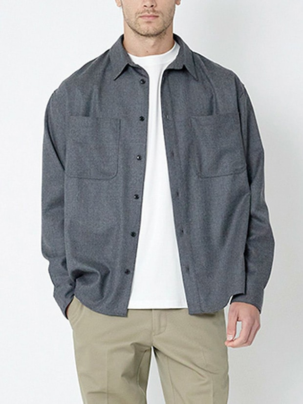 junhashimoto WOOL MELTON SHIRTS / H.GRAY