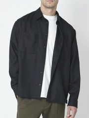 junhashimoto WOOL MELTON SHIRTS / BLACK