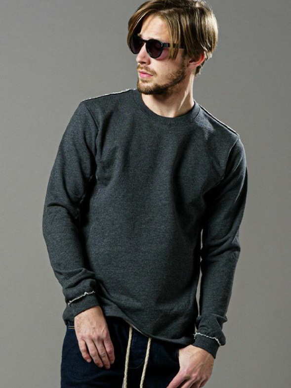 wjk cut-off pull-over sweat / CHARCOAL