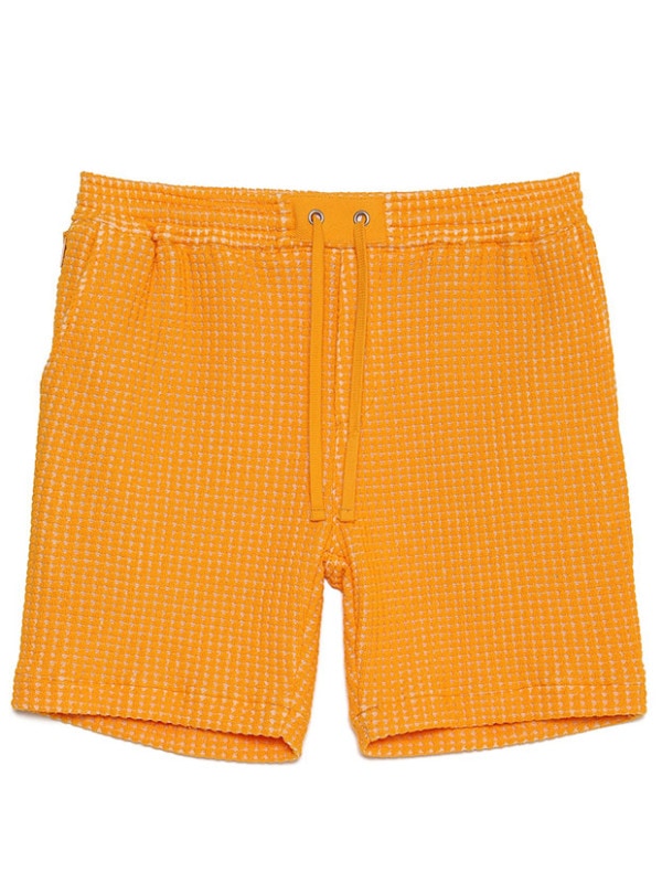 SeaGreen BIG WAFFLE SHORTS / ORANGE