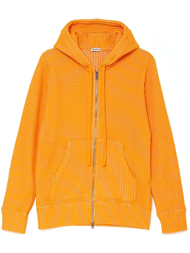 SeaGreen  BIG WAFFLE HOODIE / ORANGE