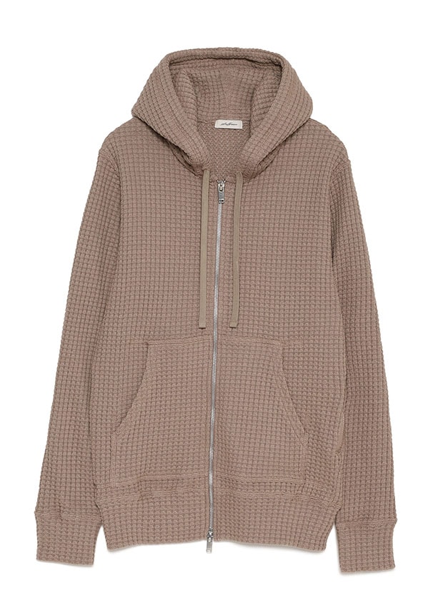 SeaGreen  BIG WAFFLE HOODIE / BEIGE