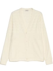 SeaGreen WAVE PILE CARDIGAN / CREAM