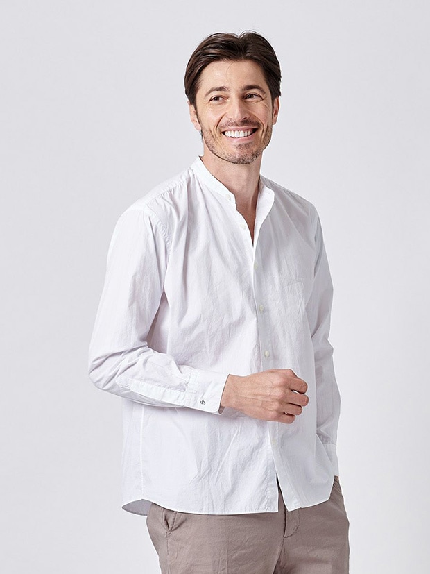 junhashimoto BAND COLLAR SHIRTS / WHITE