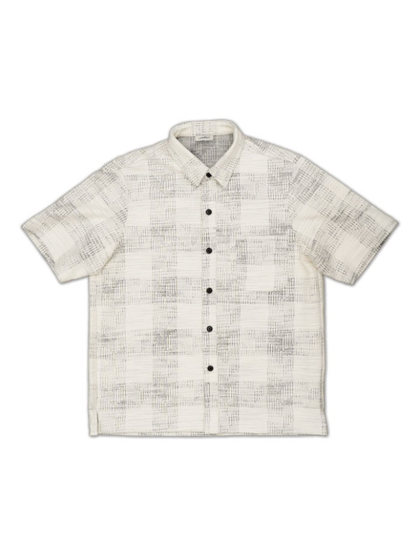 SeaGreen  SLAB YARN CHECK S/S SHIRT / GRAY