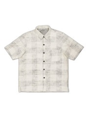 SeaGreen  SLAB YARN CHECK S/S SHIRT / GRAY