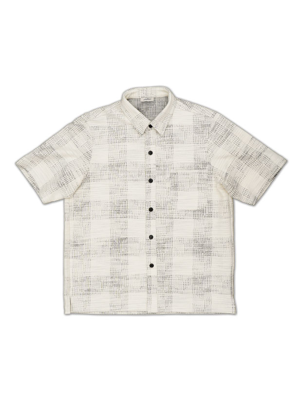 SeaGreen  SLAB YARN CHECK S/S SHIRT / GRAY