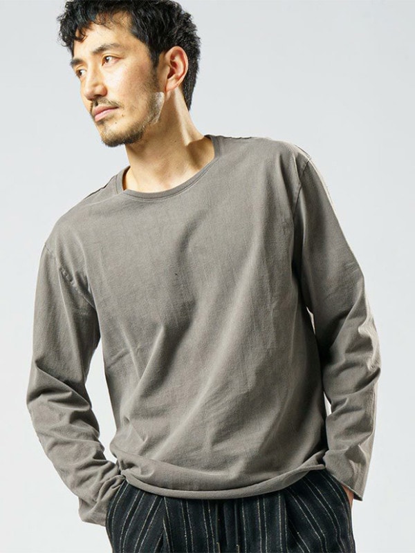 wjk wide cut off crew neck LS / l.gray