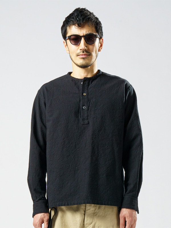 wjk sleeping shirt (uneven yarn cotton) / black