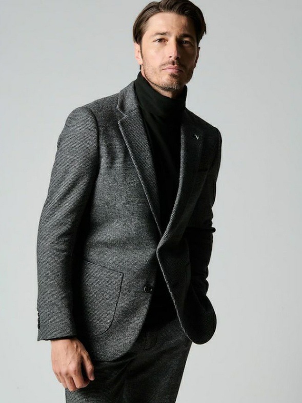 1PIU1UGUALE3 CRAZY RIB JKT /BLACK CHECK/CHIDORI