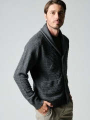 1PIU1UGUALE3 RAGLAN SHAWL CARDIGAN / D.GRAY