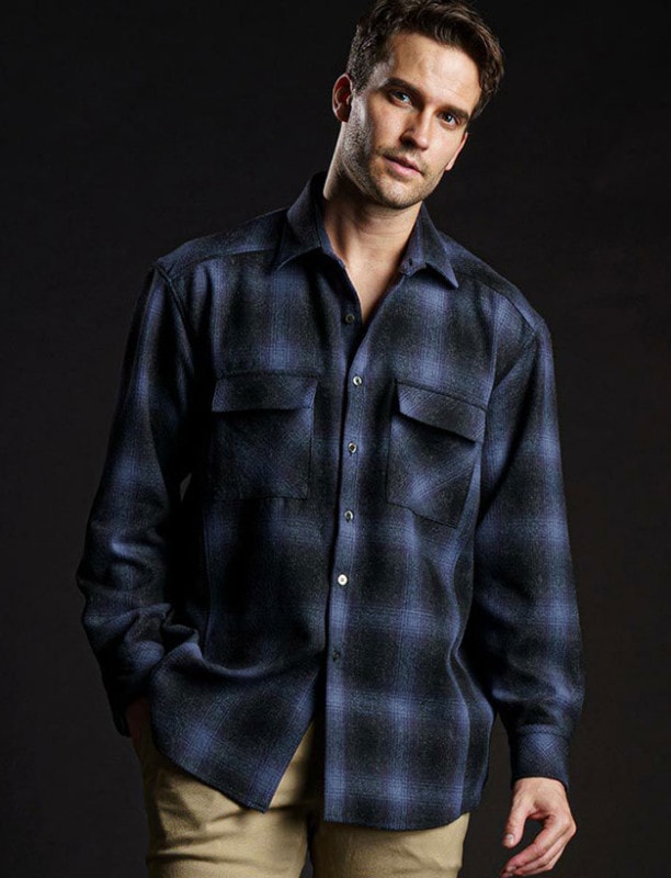 wjk check oversize CPO shirts / blue