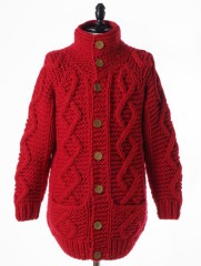 wjk hand knitting cardigan / red