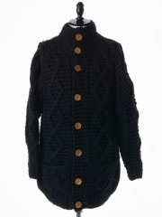 wjk hand knitting cardigan / black