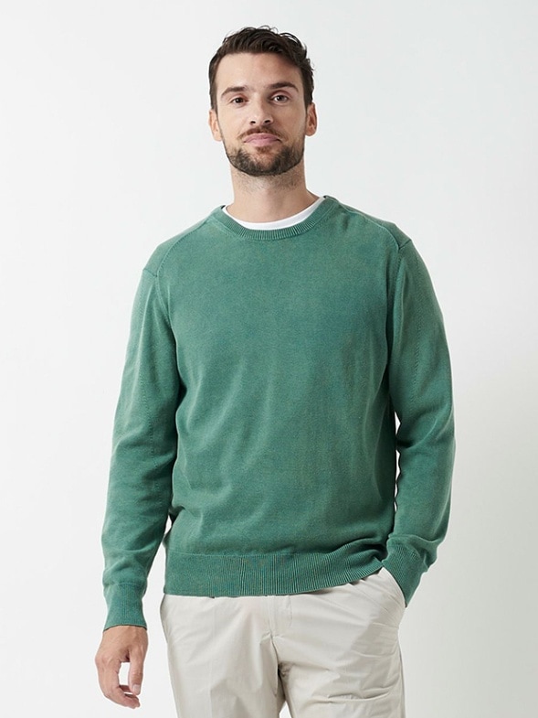 junhashimoto 16GG CREW NECK KNIT / GREEN