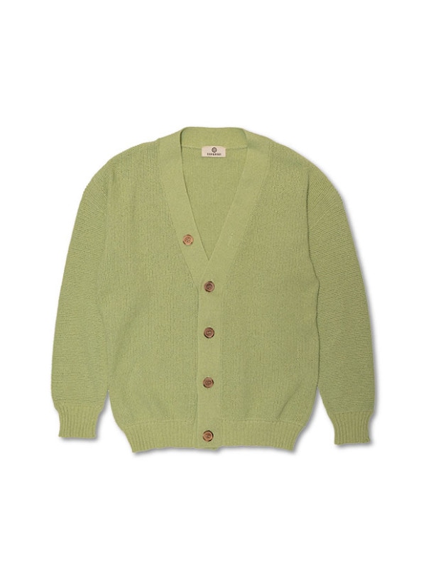 SeaGreen MOSS STITCH KNIT CARDIGAN / GREEN