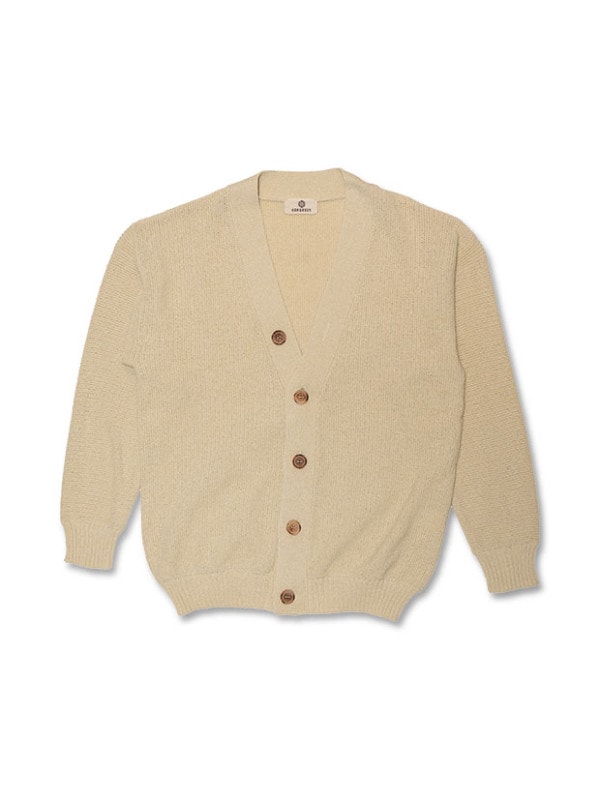 SeaGreen MOSS STITCH KNIT CARDIGAN / IVORY