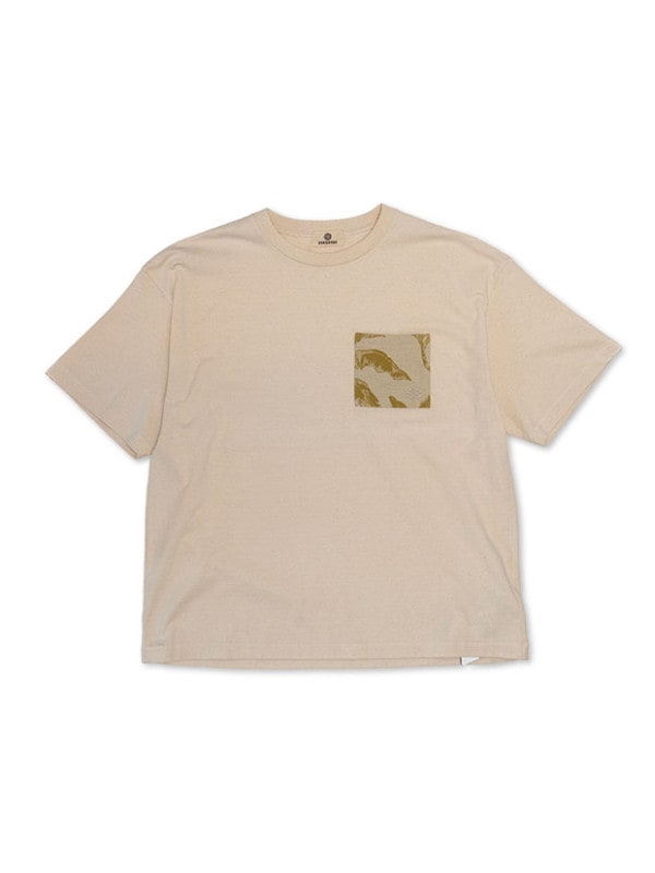 SeaGreen RECYCLE COTTON POCKET T-SHIRTS / IVORY