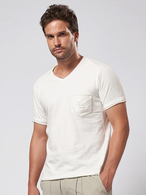 wjk leather pocket-T  / white