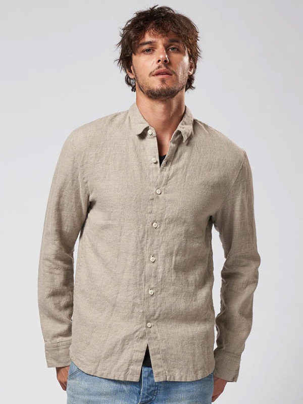wjk short point collar shirt / beige