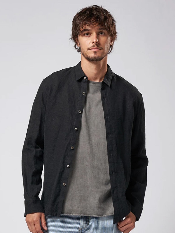 wjk short point collar shirt / black