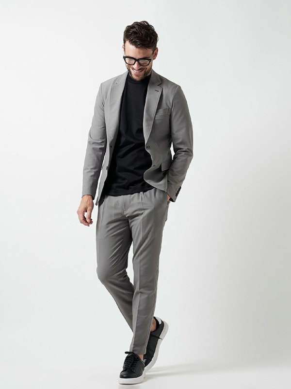 junhashimoto SEERSUCKER LIGHT 2B JACKET & EASY TUCK SETUP / L.KHAKI