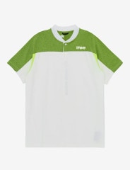 TFW49 SIDE MESH COLLAR LESS POLO / WHITE X M.GREEN