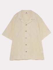 SeaGreen GOURD PATTERN LAWN CLOTH SHIRT / IVORY