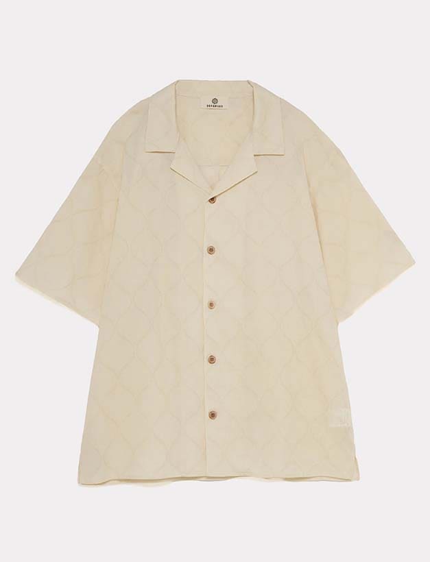 SeaGreen GOURD PATTERN LAWN CLOTH SHIRT / IVORY