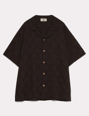 SeaGreen GOURD PATTERN LAWN CLOTH SHIRT / BROWN