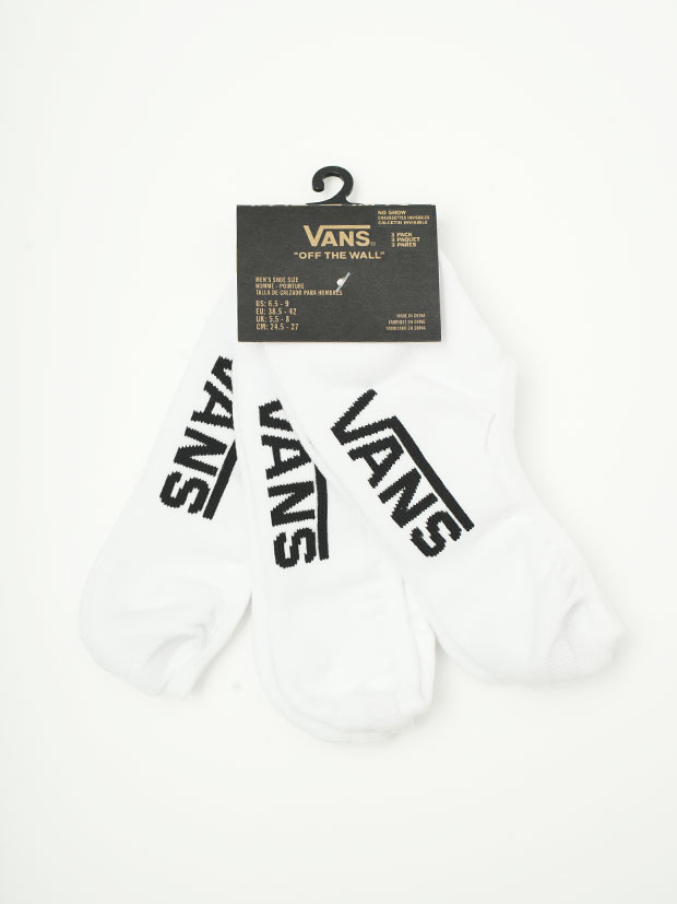VANS CLASSIC NO SHOW SOX / WHITE
