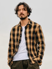 wjk twist wrinkle check / yellow