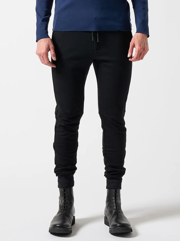 wjk basic rib sweat pants / black