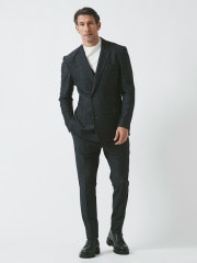 junhashimoto ACTIVE CLASSIC W JACKET and ONE TUCK PANTS / NAVY CHECK