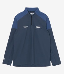TFW49 L/S HALF ZIP MOCKNECK T / CHRCOAL / BLUE GREY