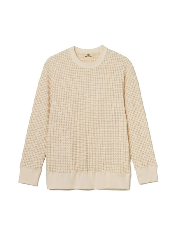 Seagreen BIG WAFFLE CREW / CREAM
