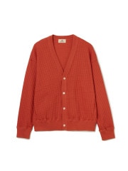 SeaGreen BIG WAFFLE CARDIGAN / ORANGE