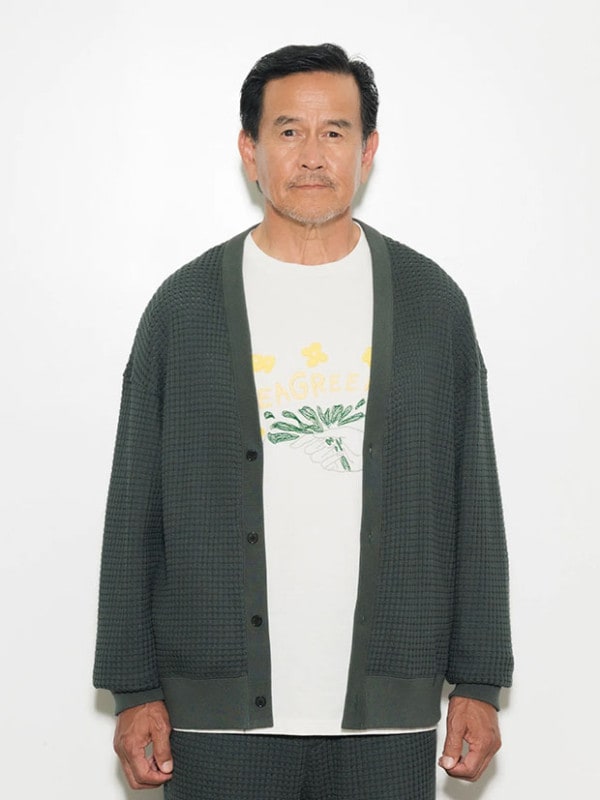 SeaGreen BIG WAFFLE CARDIGAN / D.GREEN