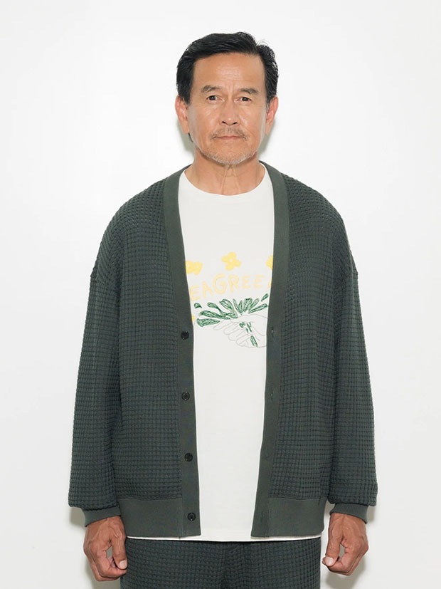 SeaGreen BIG WAFFLE CARDIGAN / D.GREEN