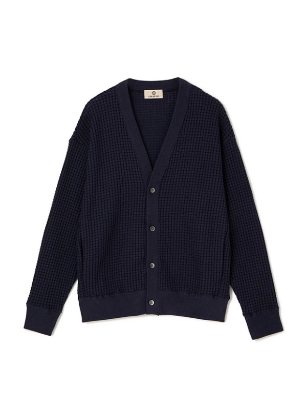 SeaGreen BIG WAFFLE CARDIGAN / BLACK