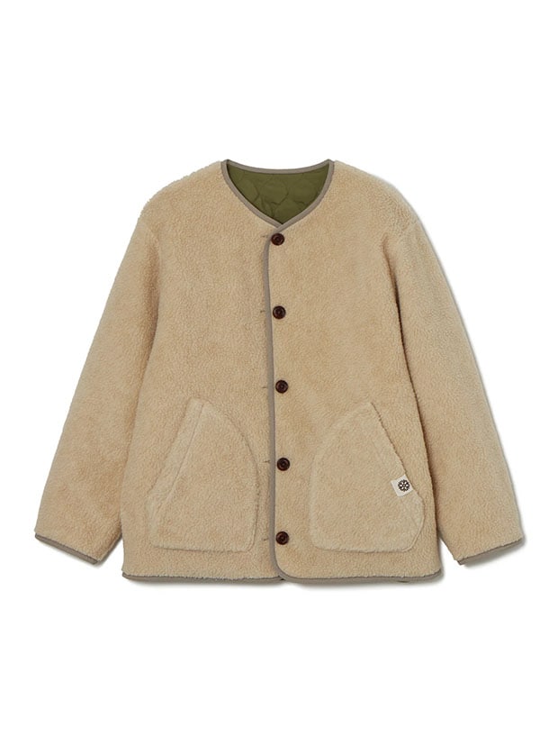 SEAGREEN REVERSIBLE BOA JACKET / IVORY