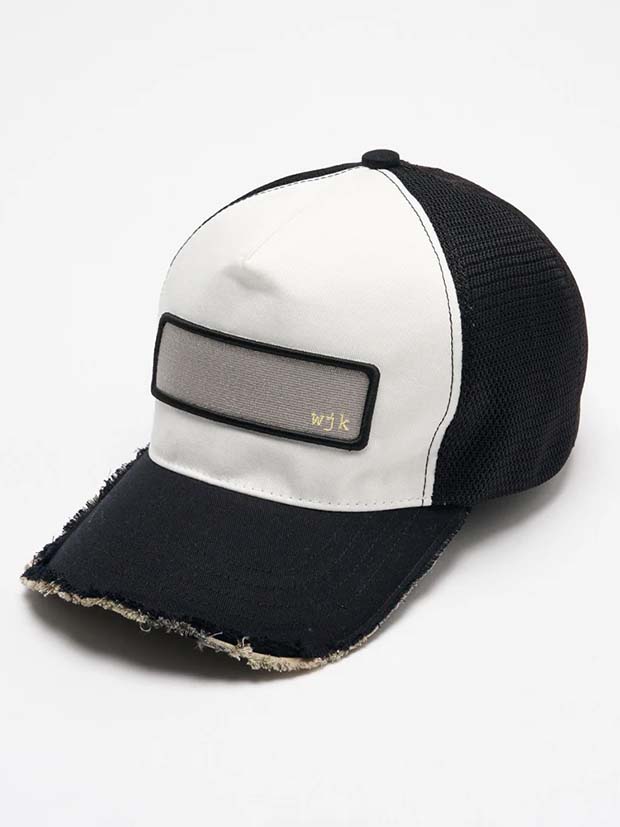 wjk cut-off mesh cap / black x white