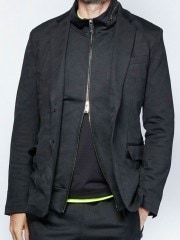 junhashimoto JERSEY JACKET -Emboss Camo- BLACK