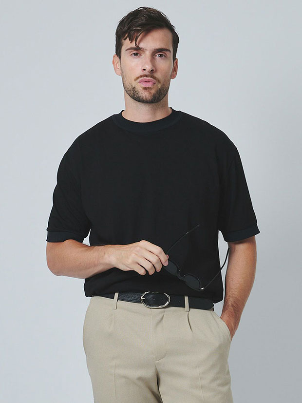 junhashimoto KNIT TEE / BLACK