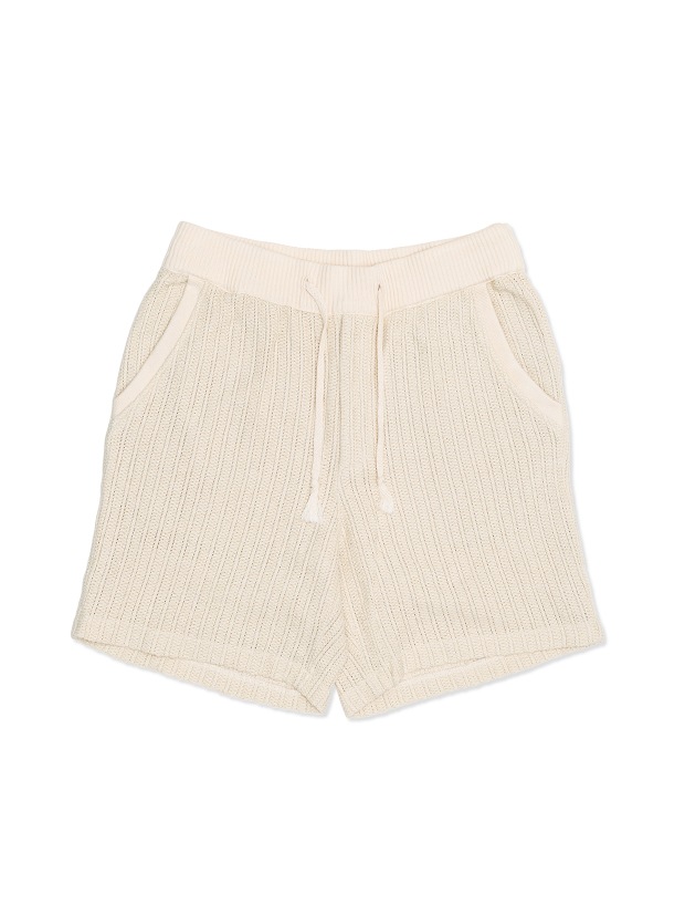 SeaGreen CROCHET LIKE RUSSEL KNIT SHORT PANTS / IVORY