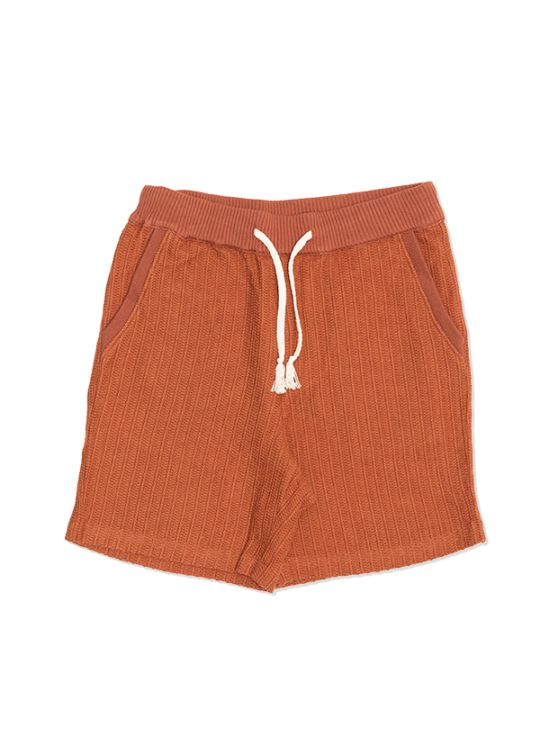 SeaGreen CROCHET LIKE RUSSEL KNIT SHORT PANTS / BROWN