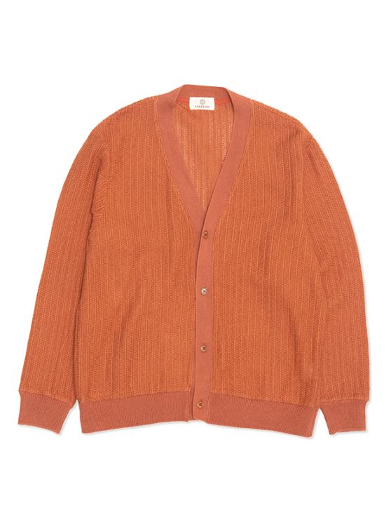 SeaGreen CROCHET LIKE RUSSEL KNIT CARDIGAN / BROWN